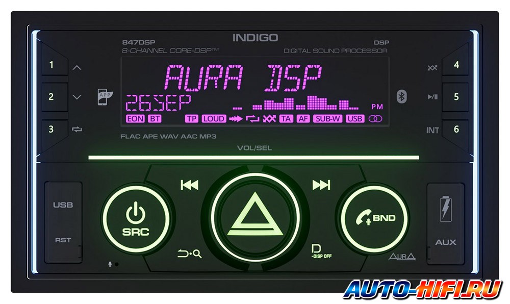 Автомагнитола Aura Indigo-847DSP MkII Автомагнитола Aura Indigo-847DSP MkII