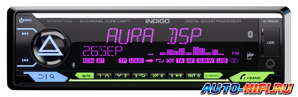 Автомагнитола Aura Indigo-879DSP MkII Hi-Power Автомагнитола Aura Indigo-879DSP MkII Hi-Power